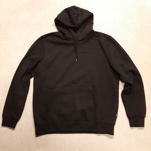 Puma Way 1 Mens Pullover Hoodie Large All Black Fleece Embossed Logo